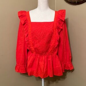 Hummingbird Vibrant Ruffled Top